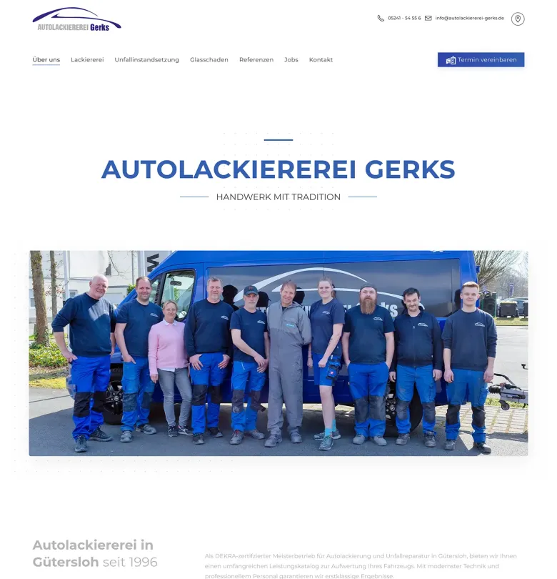 responsive webdesign für Autolackiererei Gerks
