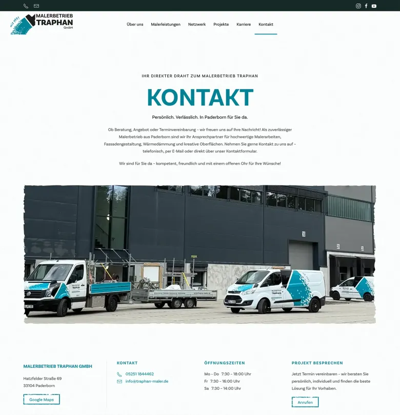 responsive webdesign für Malerbetrieb Traphan