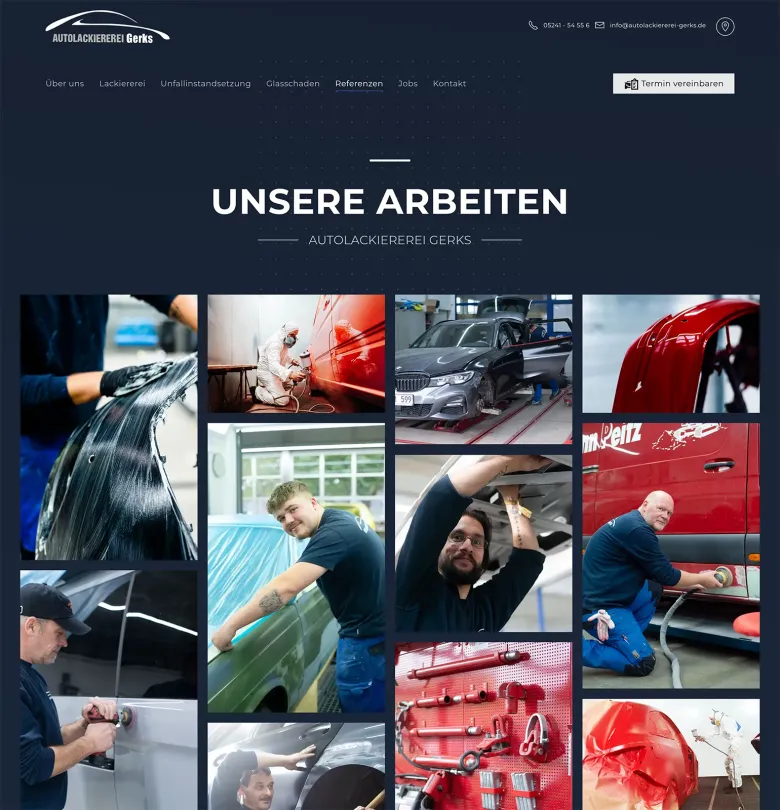 responsive webdesign für Autolackiererei Gerks