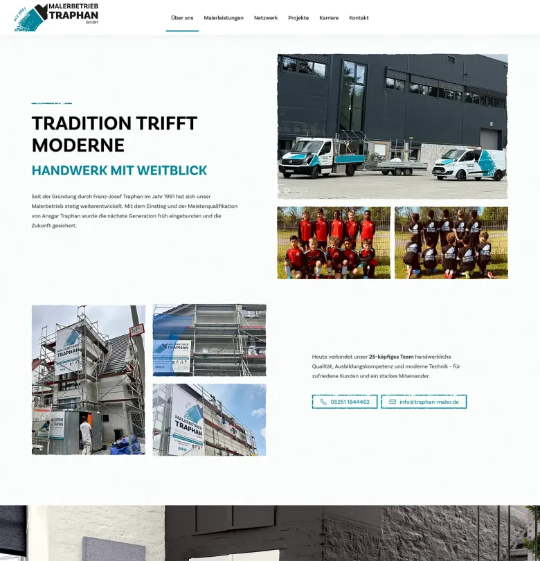 responsive webdesign für Malerbetrieb Traphan