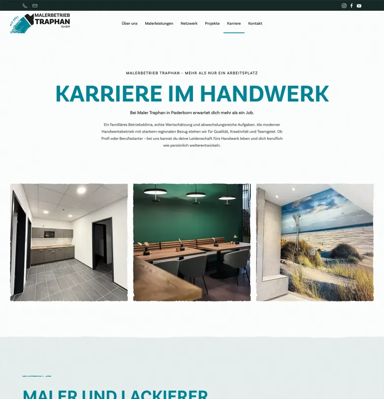 responsive webdesign für Malerbetrieb Traphan