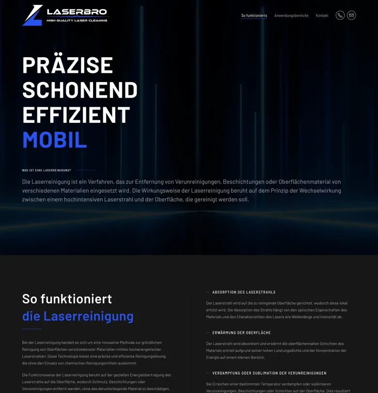 responsive webdesign für Laserbro