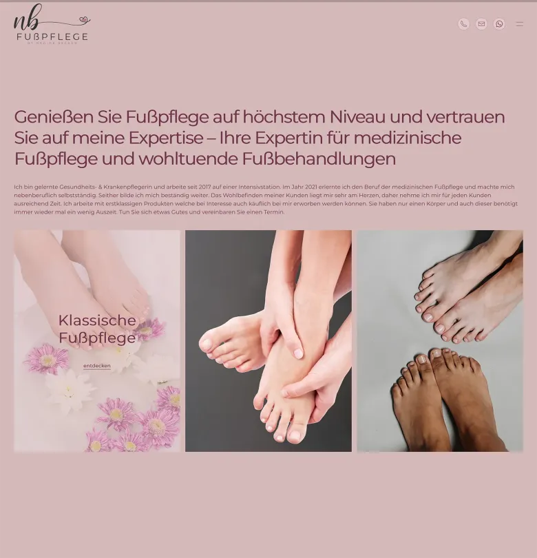 responsive webdesign für Fußpflege Becker