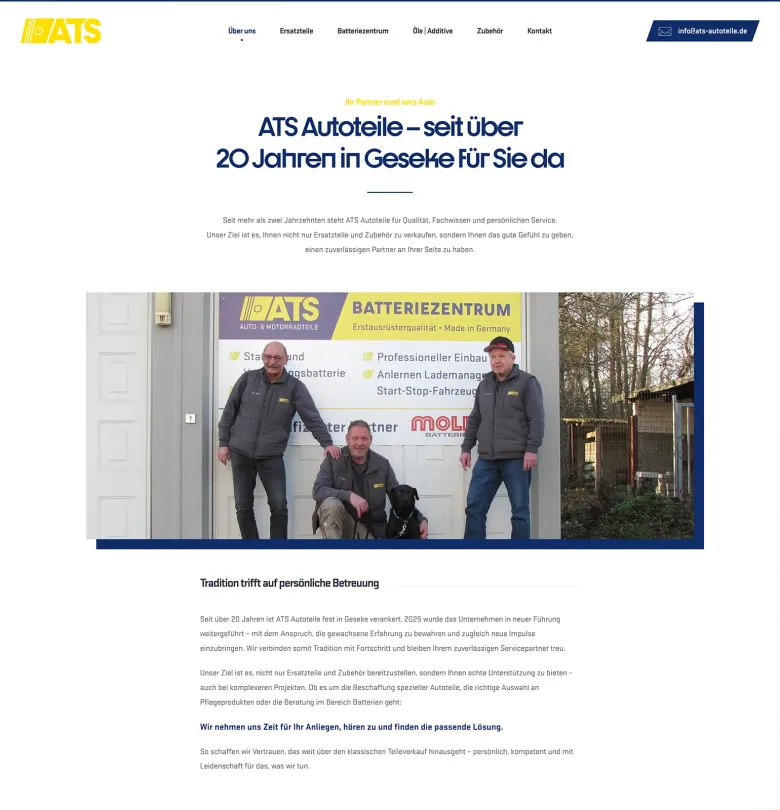 responsive webdesign für ATS Autoteile