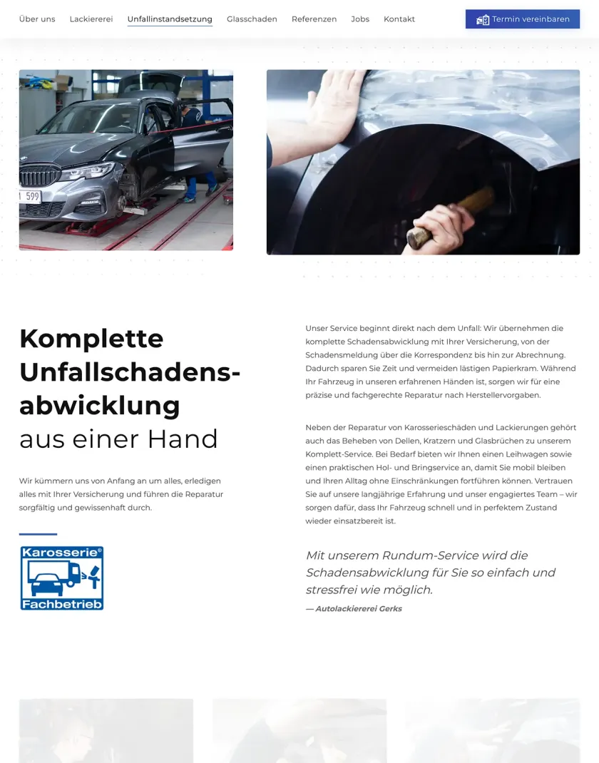 Autolackiererei Gerkswebseite paderborn